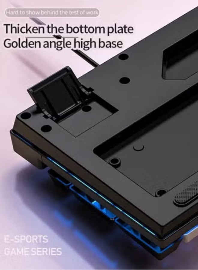 آش ذ م م لوحة مفاتيح ألعاب ميكانيكية عائمة RGB مضيئة – USB سلكية بحجم كامل 104 مفتاح بتصميم الآلة الكاتبة | مضادة للتشبع Anti-Ghosting للكمبيوتر واللابتوب | متوافقة مع Windows و Mac - Image 4